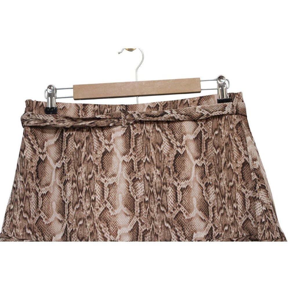 En Saison Mini Skort Size Large Snake Skin Print Tiered Ruffle Flowy Chiffon Y2K - Picture 8 of 12